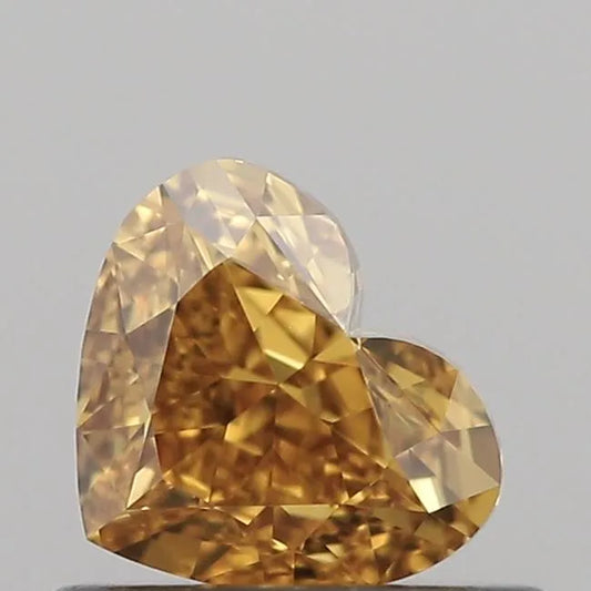 0.55ct Heart Natural Diamond (Colour Fancy Deep Yellow, Clarity VVS2, GIA Certified)