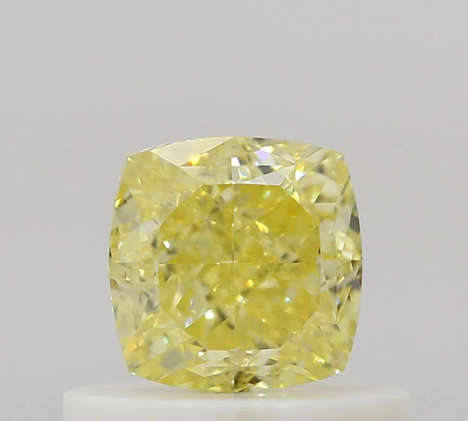 0.57ct Cushion brilliant Natural Diamond (Colour Fancy Intense Yellow, Clarity VS2, GIA Certified)