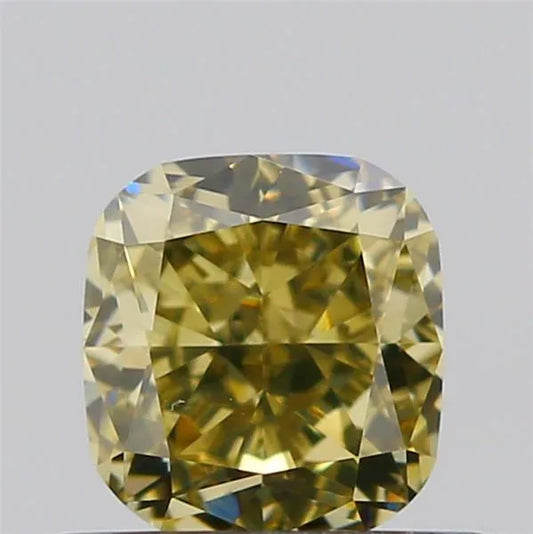 0.62ct Cushion brilliant Natural Diamond (Colour Fancy Yellow, Clarity SI1, GIA Certified)