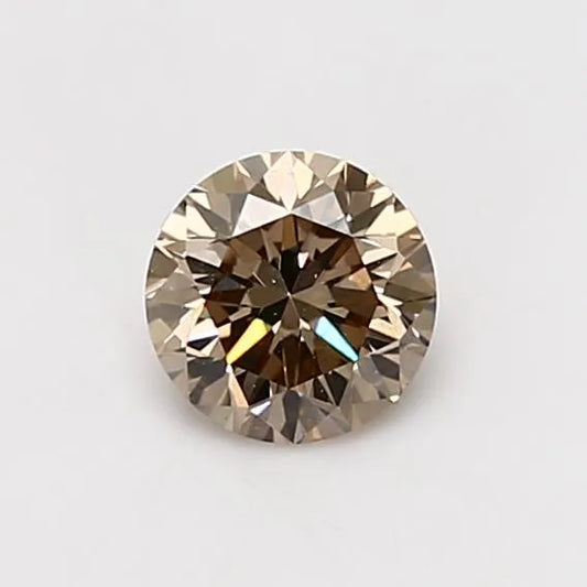 0.63ct Round Natural Diamond (Colour Fancy Yellowish Brown, Clarity VVS2, Cut VG, IGI Certified)