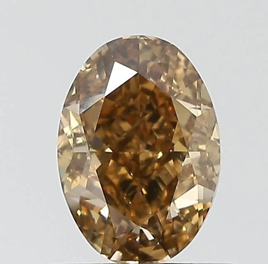 0.67ct Oval Natural Diamond (Colour Fancy Dark Yellowish Brown, Clarity VS2, GIA Certified)