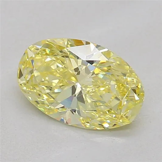 0.69ct Oval Lab Grown Diamond (Colour Fancy Yellow, Clarity VVS2, IGI Certified)