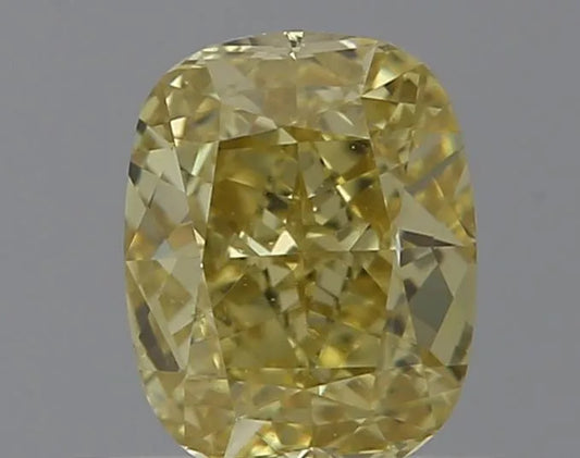 0.70ct Cushion brilliant Natural Diamond (Colour Fancy Yellow, Clarity IF, GIA Certified)