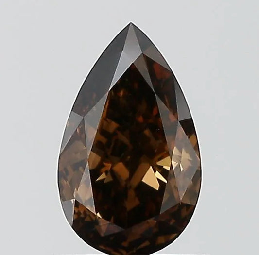0.71ct Pear Natural Diamond (Colour Fancy Dark Brown, Clarity VS1, GIA Certified)