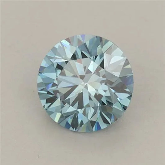 0.73ct Round Lab Grown Diamond (Colour Fancy Vivid Blue, Clarity VS1, Cut ID, IGI Certified)