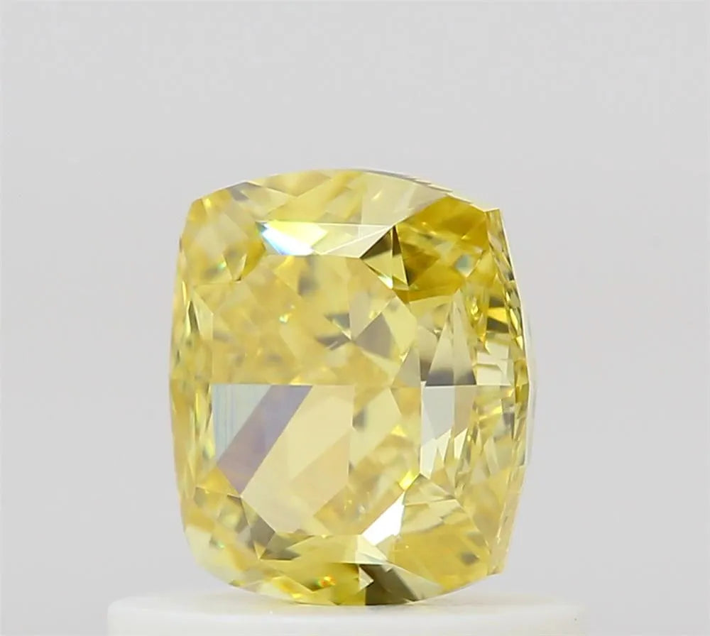 0.80ct Cushion brilliant Natural Diamond (Colour Fancy Vivid Yellow, Clarity VVS2, GIA Certified)