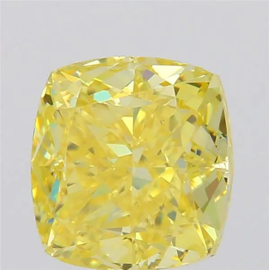 0.80ct Cushion modified Natural Diamond (Colour Fancy Vivid Yellow, Clarity VS1, GIA Certified)