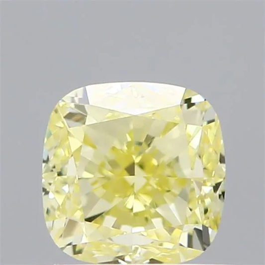 0.80ct Cushion modified Natural Diamond (Colour Fancy Yellow, Clarity VVS2, GIA Certified)