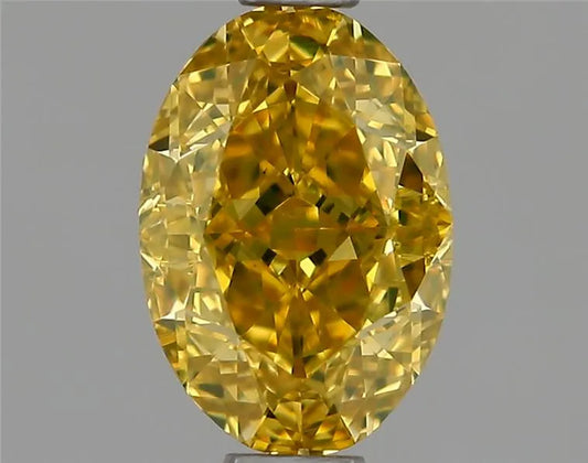 0.81ct Oval Natural Diamond (Colour Fancy Deep Yellow, Clarity VS2, GIA Certified)