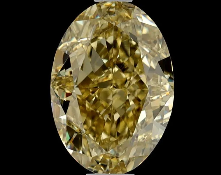 0.82ct Oval Natural Diamond (Colour Fancy Brownish Yellow, Clarity VVS2, GIA Certified)