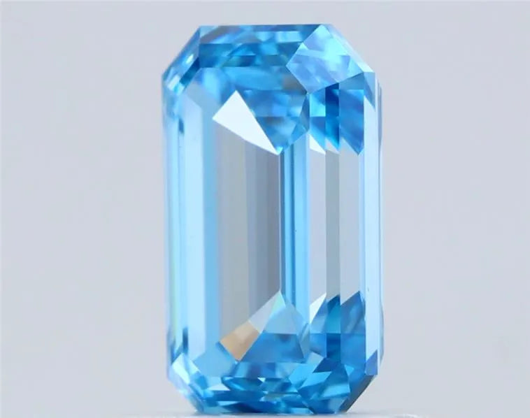 0.88ct Emerald Natural Diamond (Colour Fancy Vivid Blue, Clarity IF, Cut VG, IGI Certified)