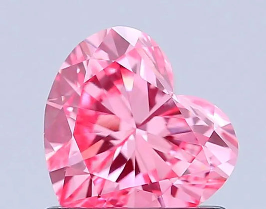 0.90ct Heart Lab Grown Diamond (Colour Fancy Vivid Pink, Clarity VS1, IGI Certified)