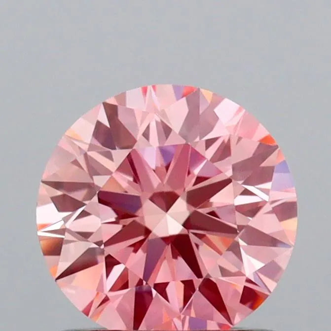 0.90ct Round Lab Grown Diamond (Colour Fancy Vivid Pink, Clarity VVS1, Cut ID, IGI Certified)