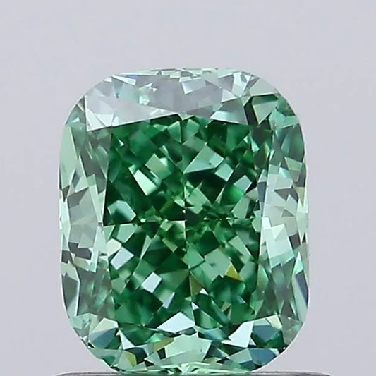 0.93ct Cushion modified Lab Grown Diamond (Colour Fancy Vivid Green, Clarity VVS1, IGI Certified)
