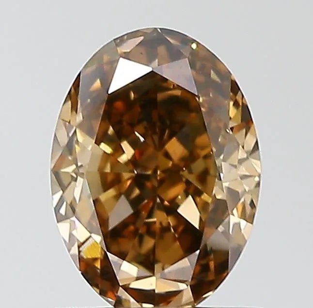 0.96ct Oval Natural Diamond (Colour Fancy Dark Orangey Brown, Clarity SI1, GIA Certified)