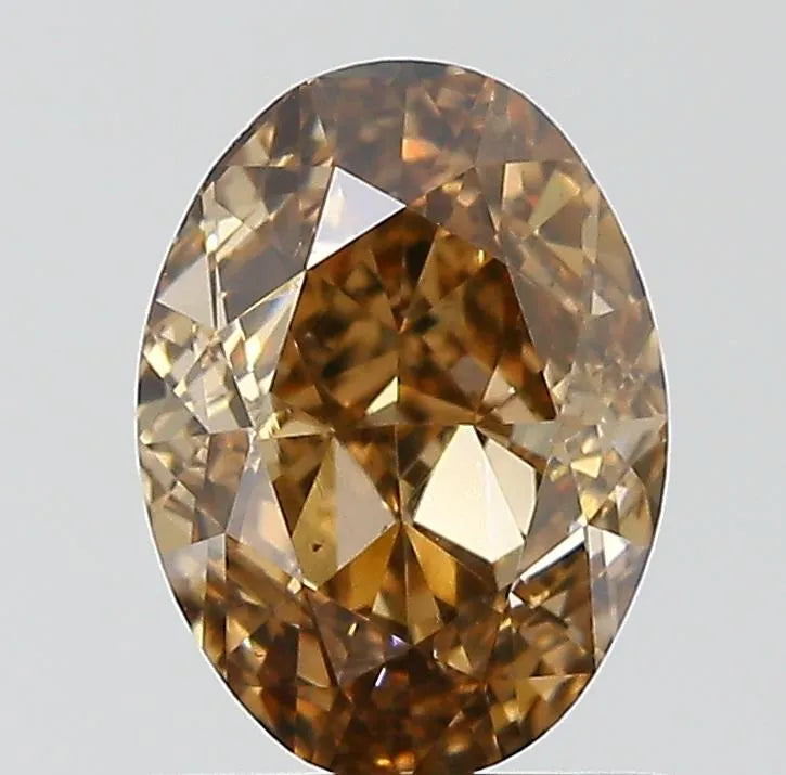 0.96ct Oval Natural Diamond (Colour Fancy Dark Yellowish Brown, Clarity VS2, GIA Certified)