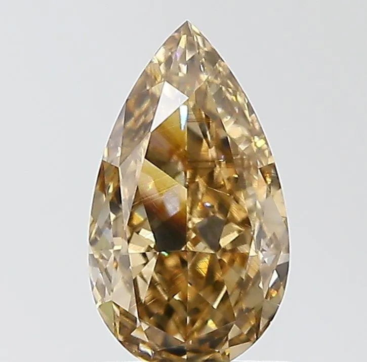 0.97ct Pear Natural Diamond (Colour Fancy Dark Yellowish Brown, Clarity VS2, GIA Certified)