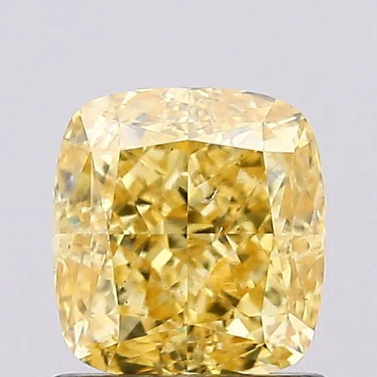 1.02ct Cushion modified Lab Grown Diamond (Colour Fancy Vivid Yellow, Clarity VS2, IGI Certified)
