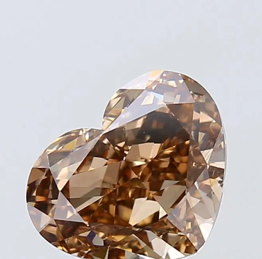1.00ct Heart Natural Diamond (Colour Fancy Dark Orangey Brown, Clarity VS2, GIA Certified)