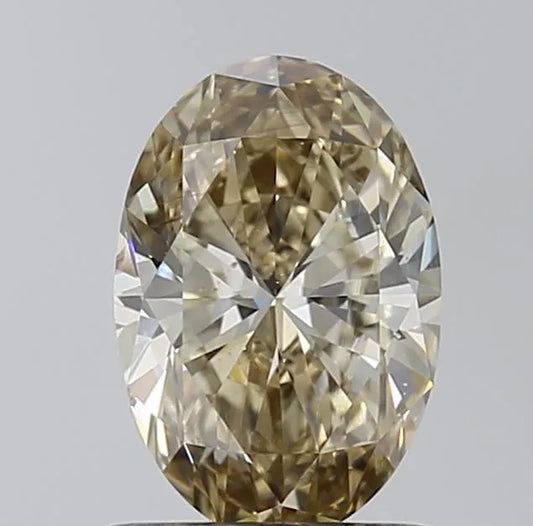 1.00ct Oval Natural Diamond (Colour Fancy Light Yellowish Brown, Clarity SI1, GIA Certified)