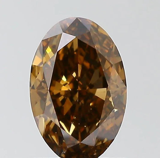 1.01ct Oval Natural Diamond (Colour Fancy Dark Orangey Brown, Clarity SI1, GIA Certified)