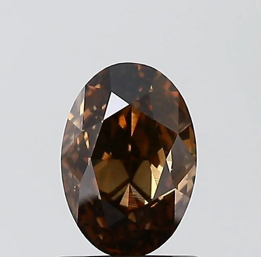 1.01ct Oval Natural Diamond (Colour Fancy Dark Orangey Brown, Clarity VS2, GIA Certified)