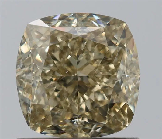 1.02ct Cushion brilliant Natural Diamond (Colour Fancy Brownish Yellow, Clarity VS2, GIA Certified)