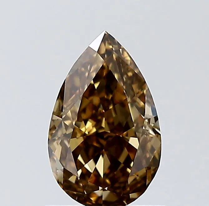 1.02ct Pear Natural Diamond (Colour Fancy Dark Yellowish Brown, Clarity VVS1, GIA Certified)