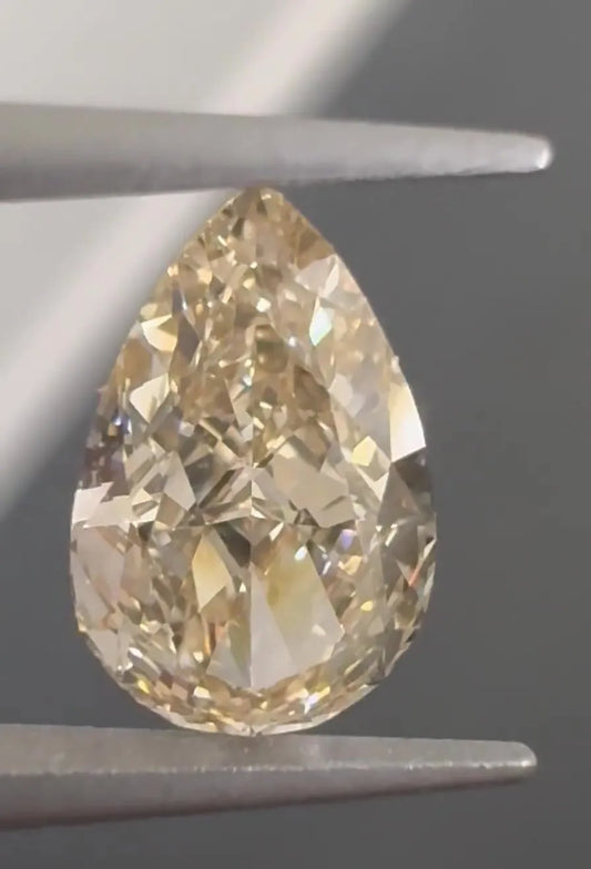 1.03ct Pear Natural Diamond (Colour Fancy Light Yellowish Brown, Clarity IF, GIA Certified)