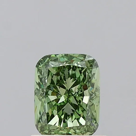 1.04ct Cushion modified Lab Grown Diamond (Colour Fancy Vivid Green, Clarity VS2, IGI Certified)