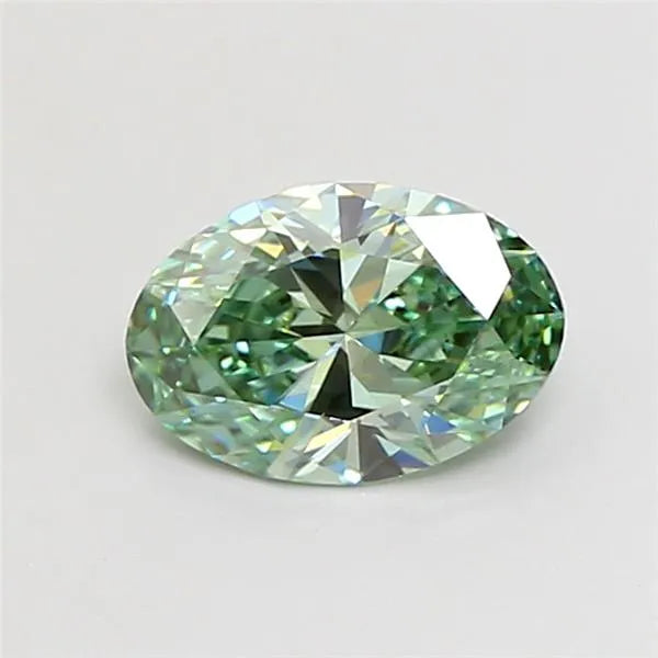 1.05ct Oval Lab Grown Diamond (Colour Fancy Vivid Green, Clarity VS2, IGI Certified)