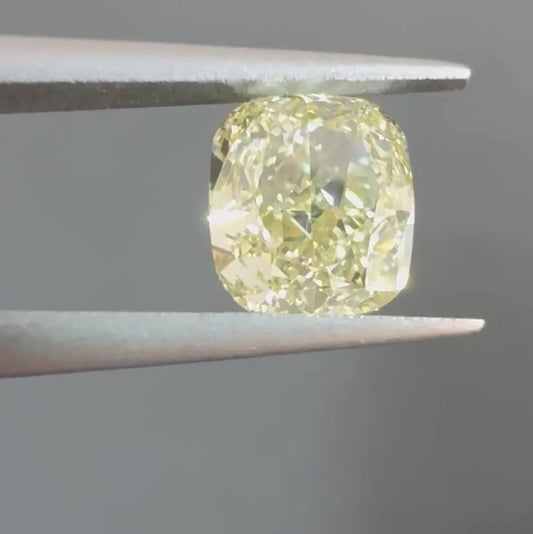 1.16ct Cushion brilliant Natural Diamond (Colour Fancy Yellow, Clarity VS2, GIA Certified)
