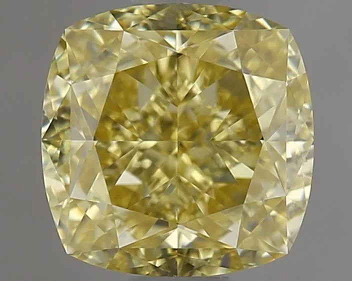 1.23ct Cushion brilliant Natural Diamond (Colour Fancy Intense Yellow, Clarity IF, GIA Certified)