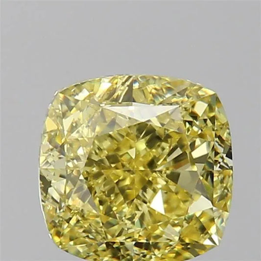 1.50ct Cushion brilliant Natural Diamond (Colour Fancy Intense Yellow, Clarity VS2, GIA Certified)