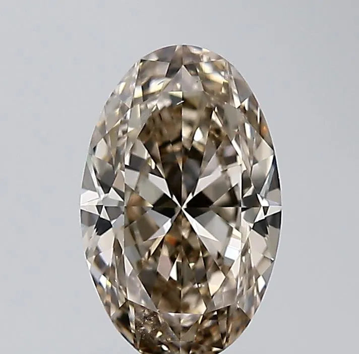 1.51ct Oval Natural Diamond (Colour Fancy Light Yellowish Brown, Clarity VS2, GIA Certified)
