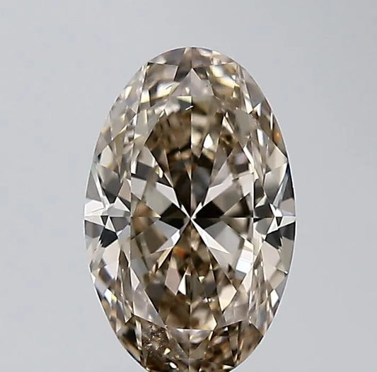 1.51ct Oval Natural Diamond (Colour Fancy Light Yellowish Brown, Clarity VS2, GIA Certified)