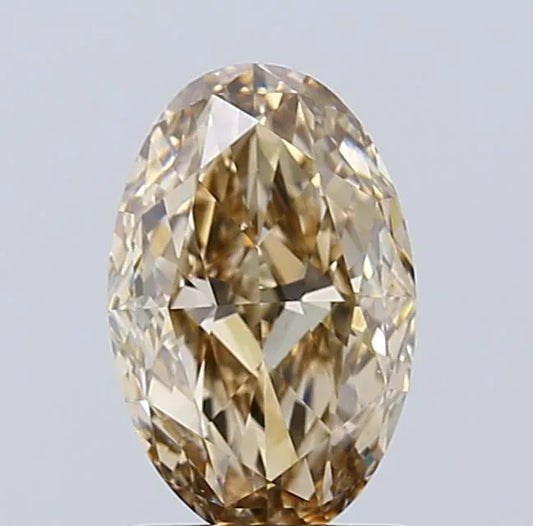 1.51ct Oval Natural Diamond (Colour Fancy Yellowish Brown, Clarity VS2, GIA Certified)