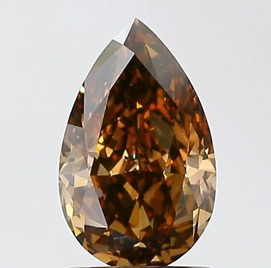 1.51ct Pear Natural Diamond (Colour Fancy Dark Orangey Brown, Clarity VS2, GIA Certified)