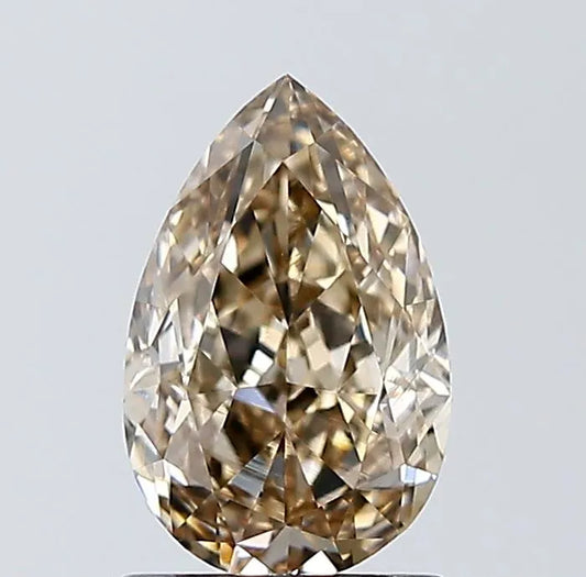 1.51ct Pear Natural Diamond (Colour Fancy Yellowish Brown, Clarity VVS2, GIA Certified)