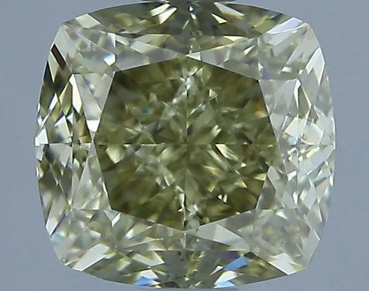 1.52ct Cushion brilliant Natural Diamond (Colour Fancy Dark Yellow, Clarity VS1, GIA Certified)