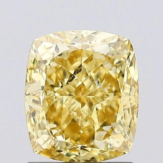 1.56ct Cushion modified Lab Grown Diamond (Colour Fancy Intense Yellow, Clarity VS1, IGI Certified)