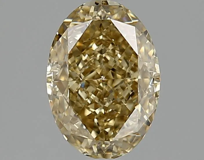 1.57ct Oval Natural Diamond (Colour Fancy Yellow Brown, Clarity IF, Cut GD, GIA Certified)