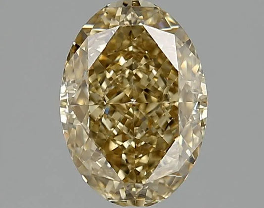 1.57ct Oval Natural Diamond (Colour Fancy Yellow Brown, Clarity IF, Cut GD, GIA Certified)