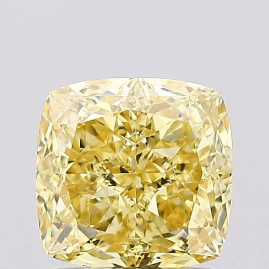 1.58ct Cushion modified Lab Grown Diamond (Colour Fancy Intense Yellow, Clarity VVS2, IGI Certified)