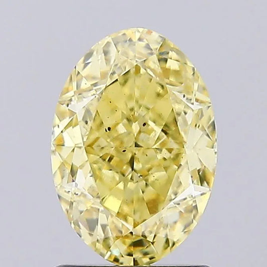 1.65ct Oval Lab Grown Diamond (Colour Fancy Intense Yellow, Clarity SI1, Cut GD, IGI Certified)