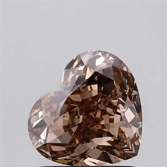 1.71ct Heart Natural Diamond (Colour Fancy Dark Orangey Brown, Clarity VS2, GIA Certified)