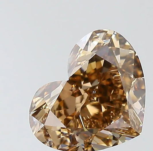 1.72ct Heart Natural Diamond (Colour Fancy Dark Orangey Brown, Clarity VS2, GIA Certified)