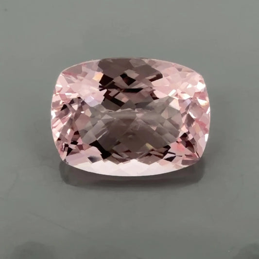 10.94ct Cushion Natural Morganite (Colour Pink, Clarity Eye Clean, Cut Faceted)