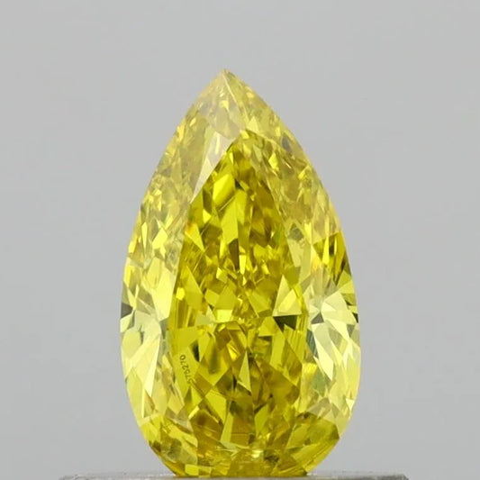 0.57ct Pear Natural Diamond (Colour Fancy Intense Yellow, Clarity VS2, Cut VG, IGI Certified)