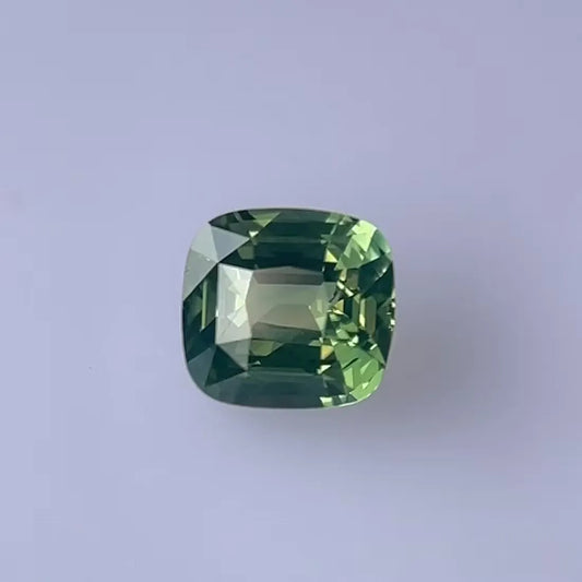 2.04ct Cushion Natural Sapphire (Colour Green, Clarity Slightly Included, Cut Faceted)